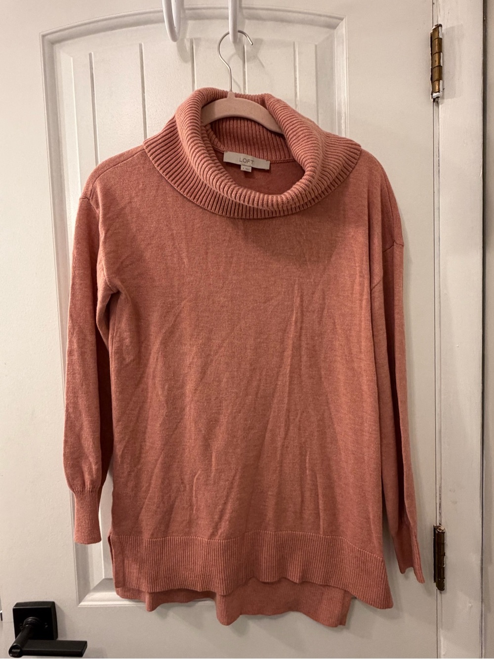 LOFT Women's Dusty Rose Cowl Neck Sweater - Soft Pink Rose